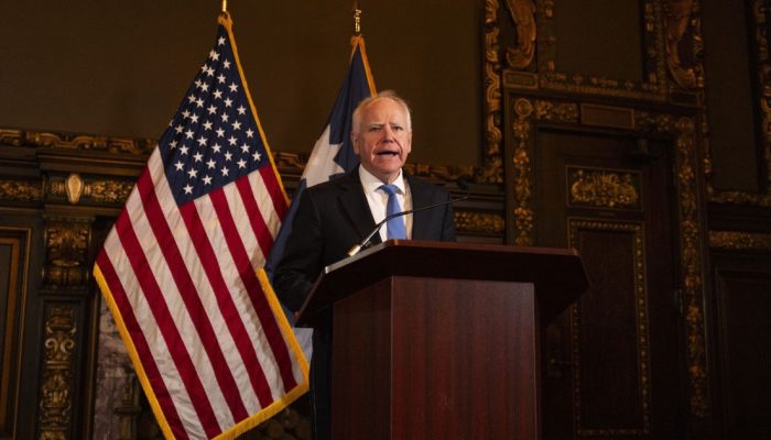 O governador de Minnesota, Tim Walz  • Stephen Maturen/Getty Images