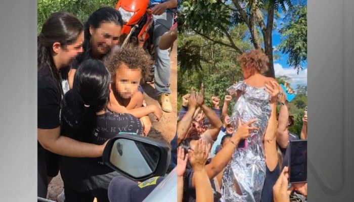 Momento em que Alice é encontrada após 3 dias de buscas  • Reprodução