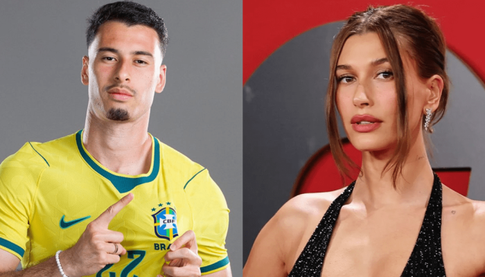 Internautas reparam semelhança entre Gabriel Martinelli e Hailey Bieber  • Instagram/Gabriel ...