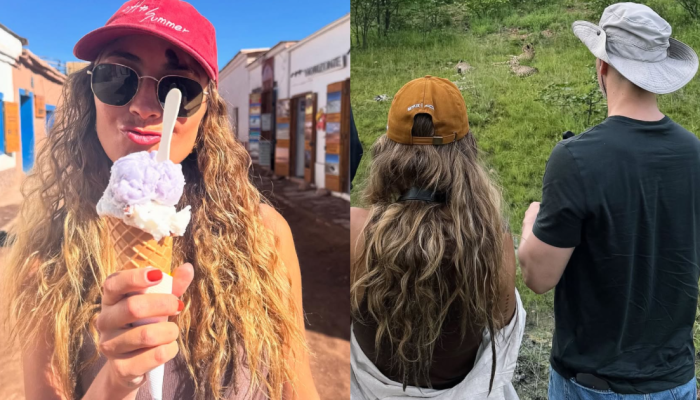 Nina foi vista viajando com o cantor Lucas Lima  • Instagram/Nina Forlin