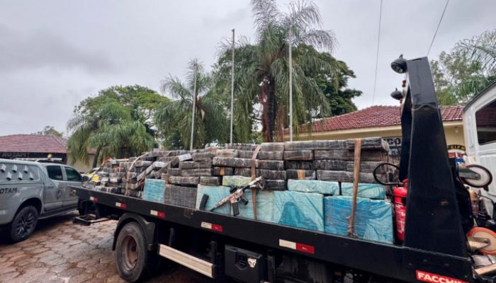 PMPR apreende mais de 5 toneladas de maconha e fuzil em Planaltina do ParanáFoto: PMPR